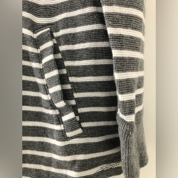 J. Crew Striped Funnelneck Pockets Waffle Knit Sweatshirt - Picture 14 of 16